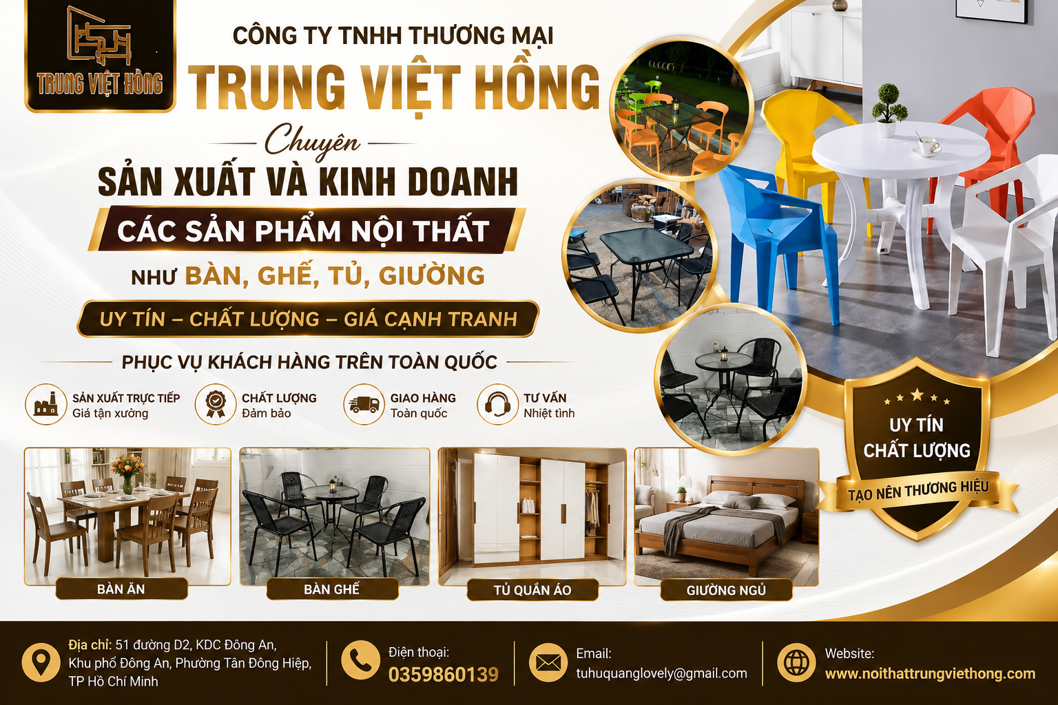 chuyên sản xuất và kinh doanh nội thất uy tín, chất lượng trên toàn quốc